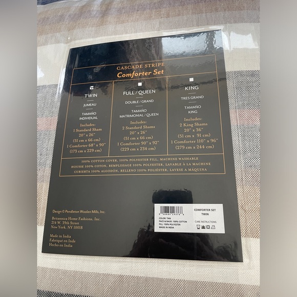 NEW Pendleton Cascade Stripe Comforter & Sham Set Size Twin - Picture 11 of 14